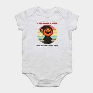 Sunset Pumpkin Monster / I Am Sugar and Spice and Everything Nice Baby Bodysuit